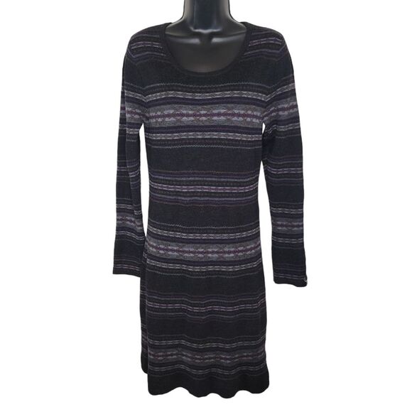 Krimson Klover Wool Fair Isle Print Long Sleeve Sweater Dress Medium - Picture 2 of 7